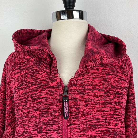 Cold Storage Womens Raspberry Black Hooded Sweatshirt Foul Weather Gear XXL - Picture 2 of 9
